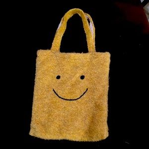 UO Smiley Face Icon Knit Tote Bag